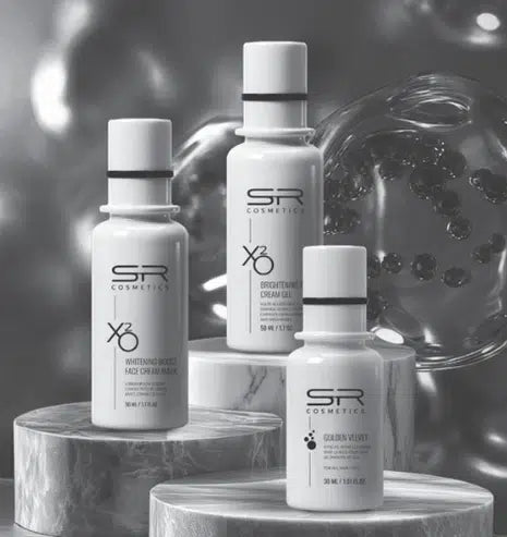 KIT XO2: WHITENING BOOST FACE CREAM MASK, BRIGHTENING FACE CREAM GEL, GOLDEN VELVET 50ML+50ML+30ML | קיט XO2: קרם ג'ל ביואקטיבי, מסכת קרם טיפולית להבהרה, קטיפת זהב